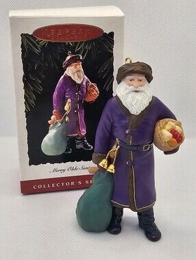 New Hallmark Keepsake Ornament 1995 Merry Olde Santa 6 Series Claus Purple Gift